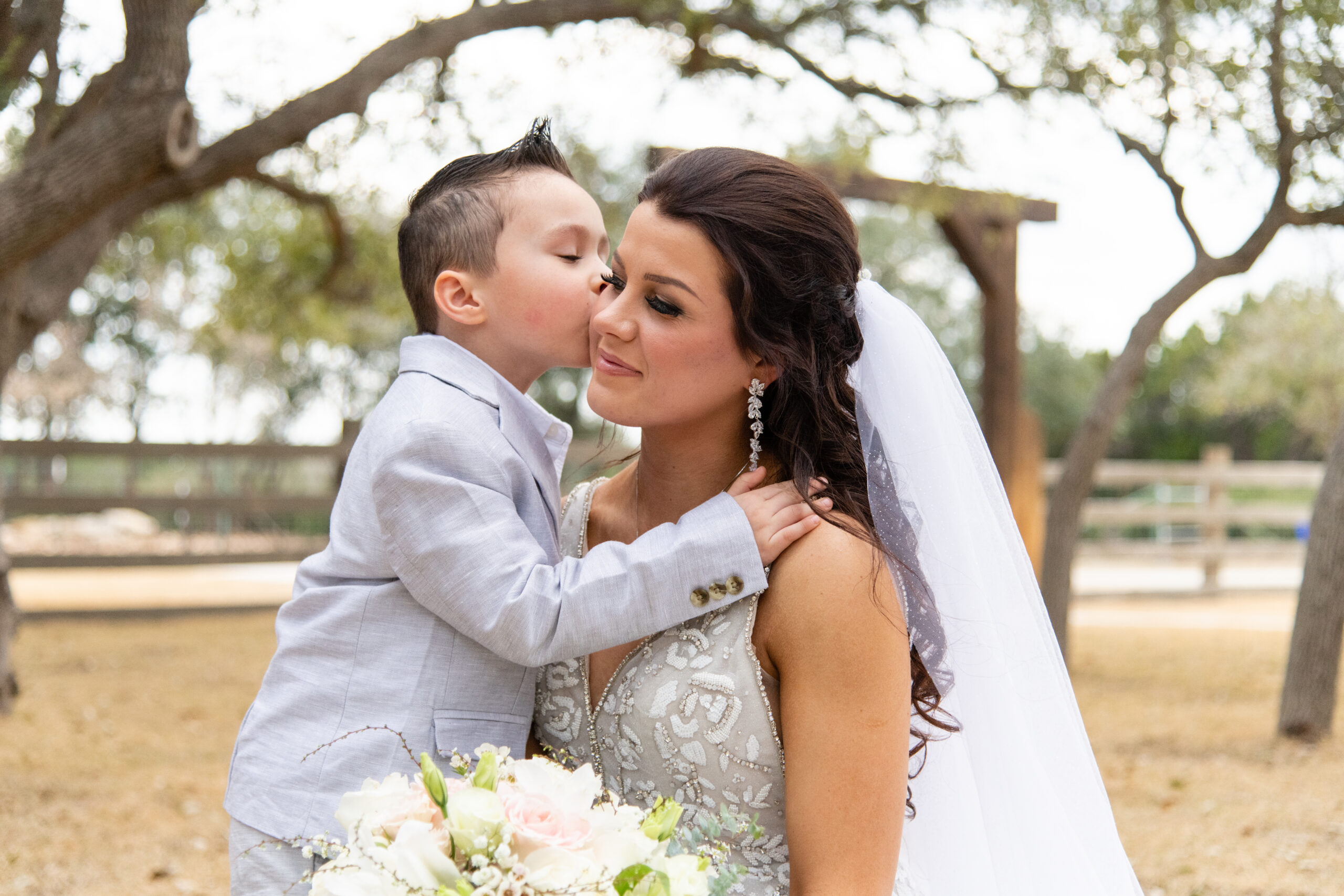 bride and ring bearer wedding photo, firefly farms, Texas Hill Country Photographer, Texas Hill Country wedding photographer